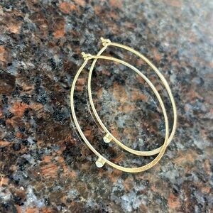 Moon stone oval hoop earrings